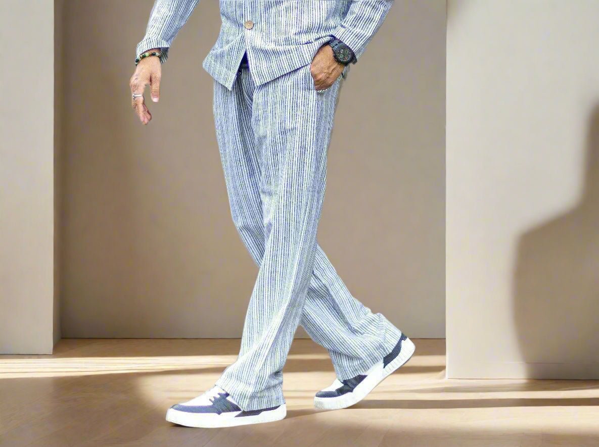 Black Stripe Cotton Pajama - Nirmal Online