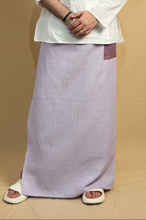 Men Mauve Color Pajamalungi With PinStripe Panel