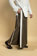 Men Mouse Colour Pajamalungi With White Stripe Panel