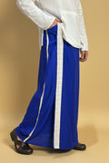 Men Royal blue Colour Pajamalungi With White Stripe Panel