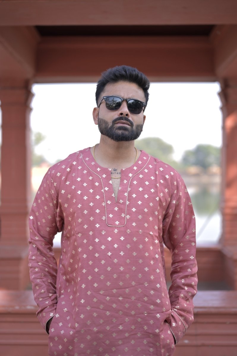 Gulaabi Nazm Kurta - Nirmal Online