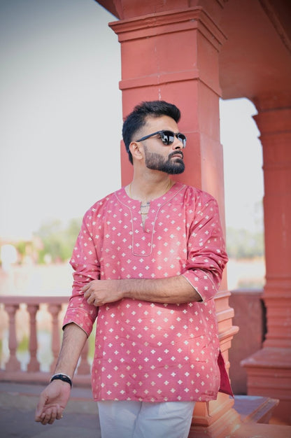 Gulaabi Nazm Kurta - Nirmal Online