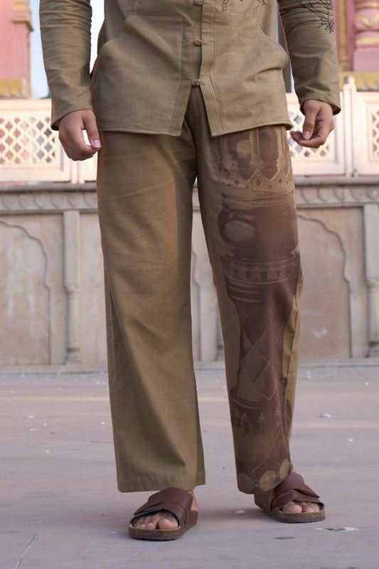 Brown Royal Cotton Pajama - Nirmal Online