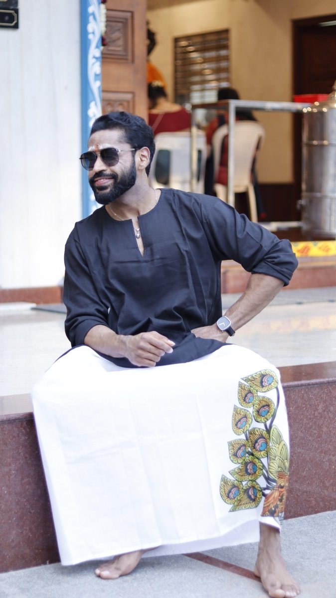 Peacock Print PajamaLungi - Nirmal Online