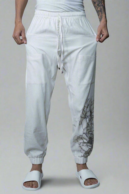 Flower Printed Cotton Jogger Pajama - Nirmal Online