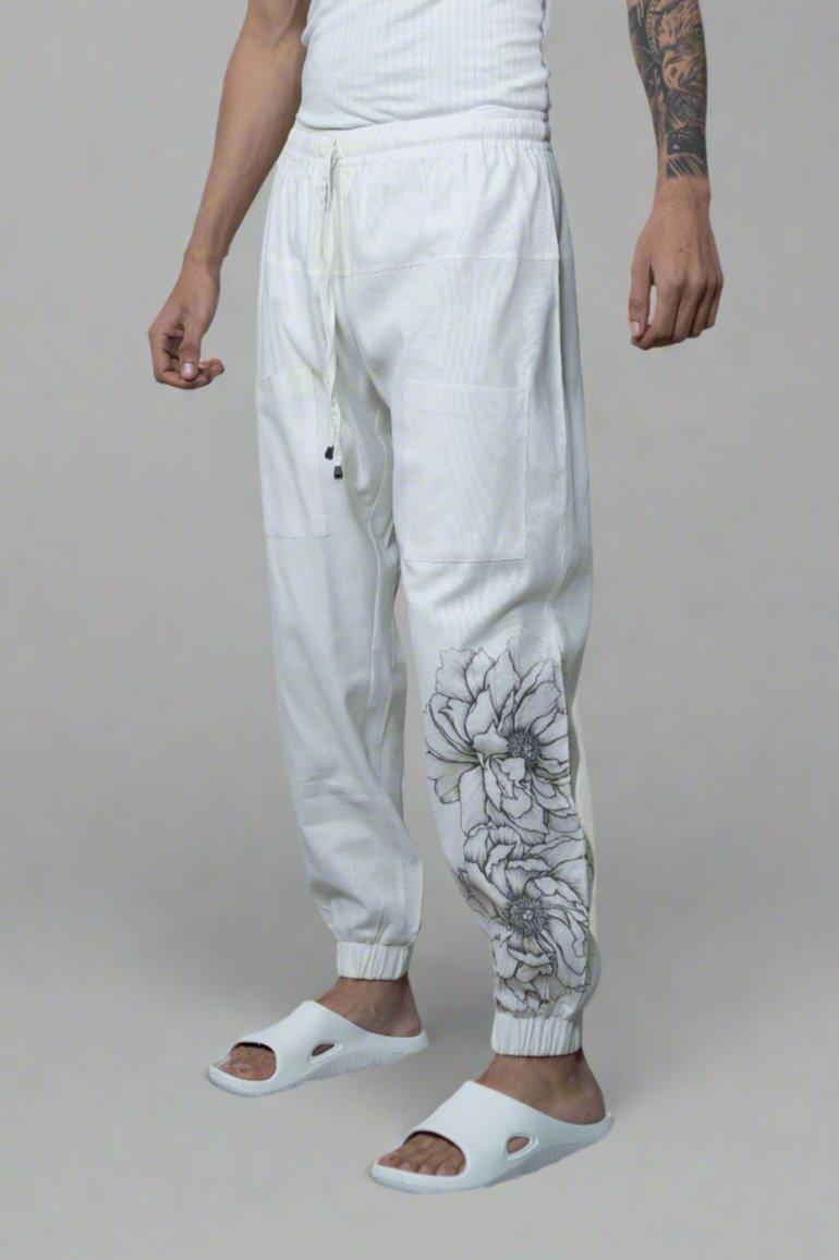 Flower Printed Cotton Jogger Pajama - Nirmal Online