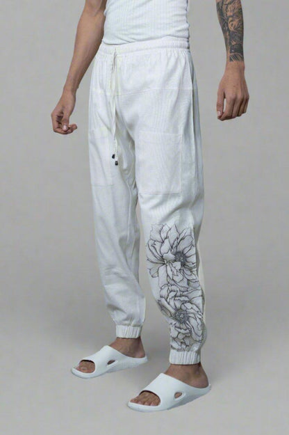 Flower Printed Cotton Jogger Pajama - Nirmal Online