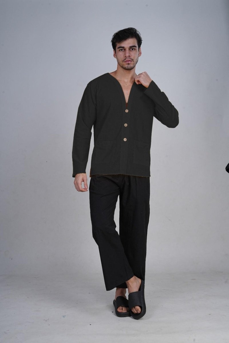 Black Elegance Kurta - Nirmal Online