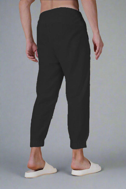 Plain Black Cotton Jogger Pajama - Nirmal Online