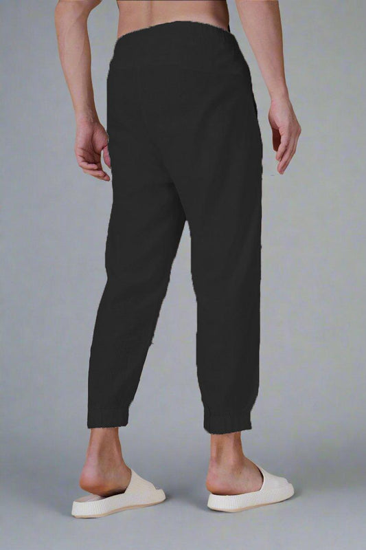 Plain Black Cotton Jogger Pajama - Nirmal Online