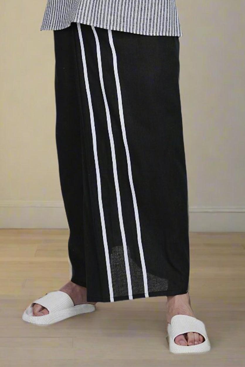 Stripe Black PajamaLungi - Nirmal Online