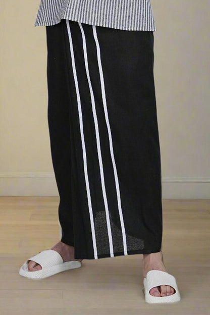 Stripe Black PajamaLungi - Nirmal Online