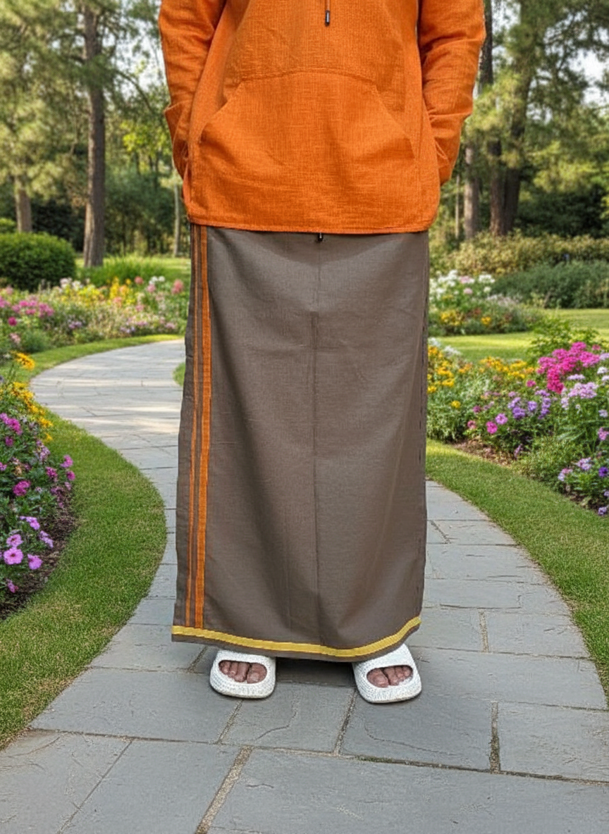 Dark coffee color pajamalungi for men