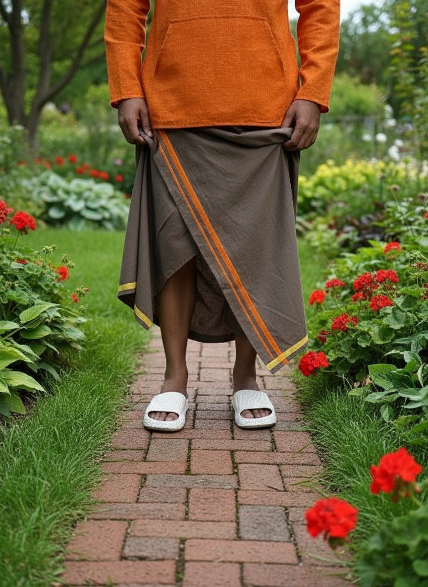 Dark coffee color pajamalungi for men