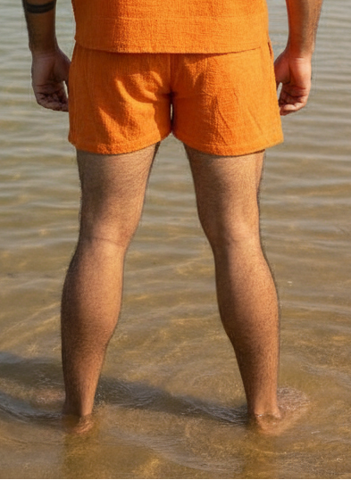 Bright Orange Beach Shorts for Men – Limited Edition