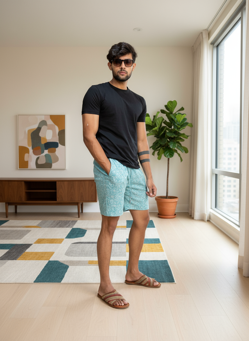 Light blue short for beach – Nirmal Online