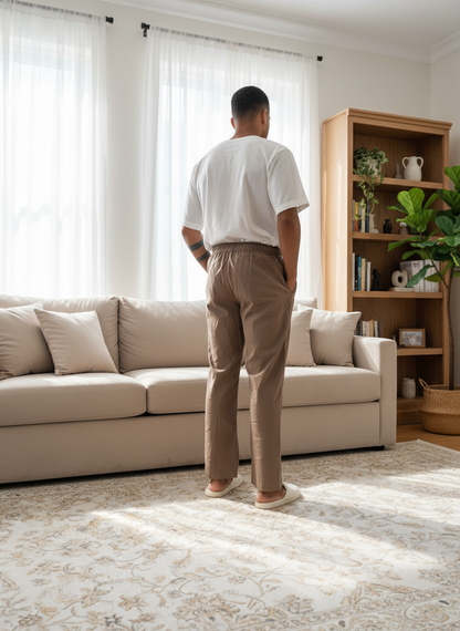 Dark beige pajama for men's front view