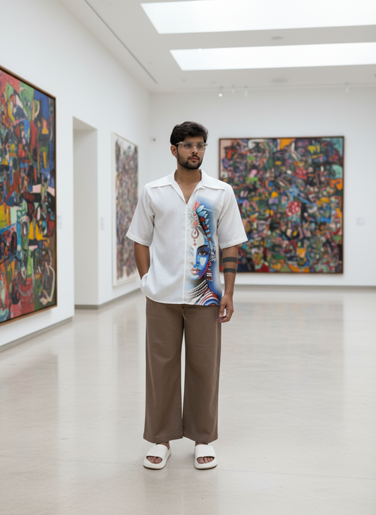 Dark beige pajama for men's front view