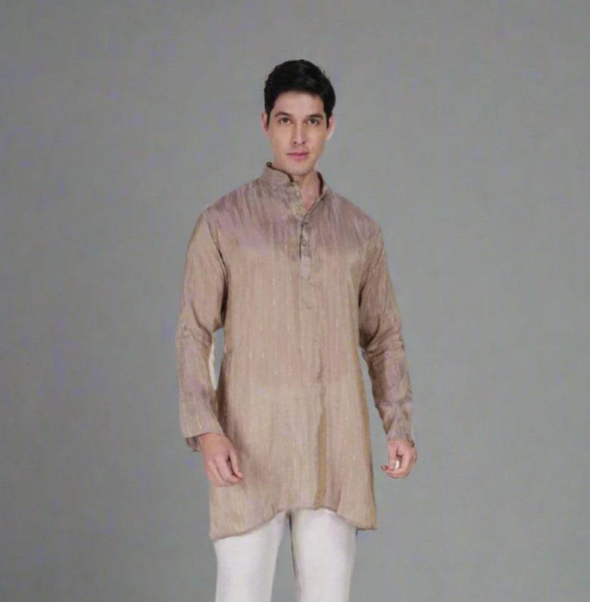 Beige Aura Kurta - Nirmal Online