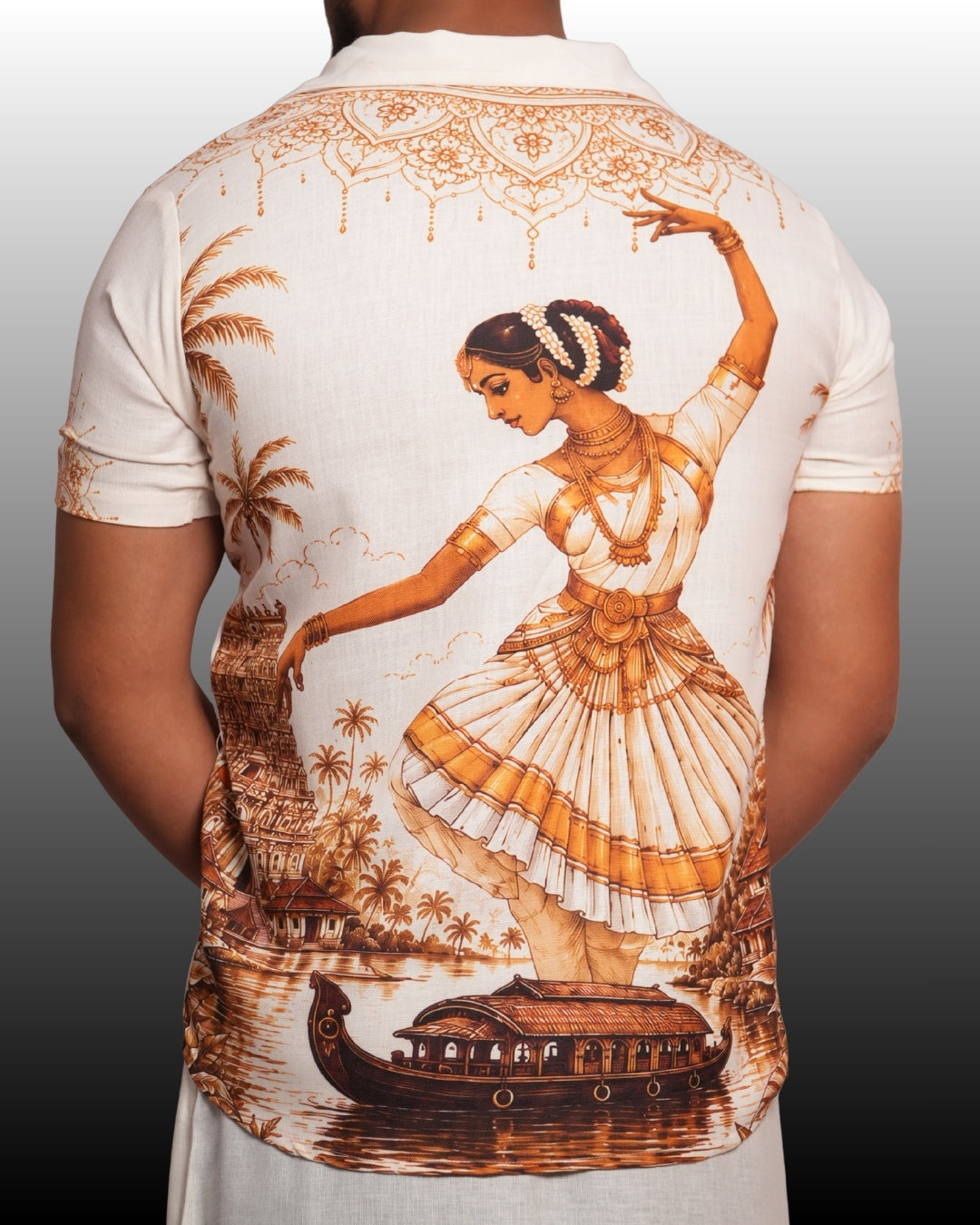 Traditional Printed men's Shirt luxury linen