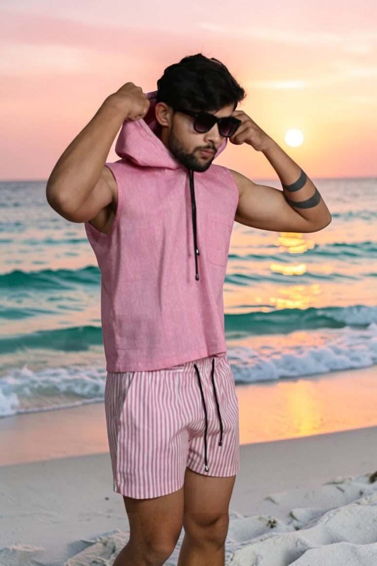 Pink Stripe Shorts