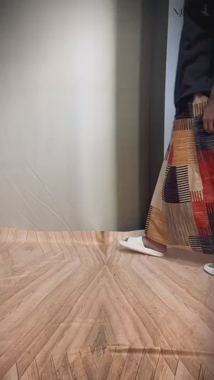 Geomentric square pattern design pajamalungi for men's