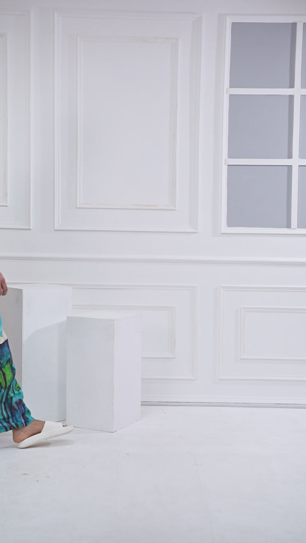 Blue Serenity Lotus Print Pajamalungi