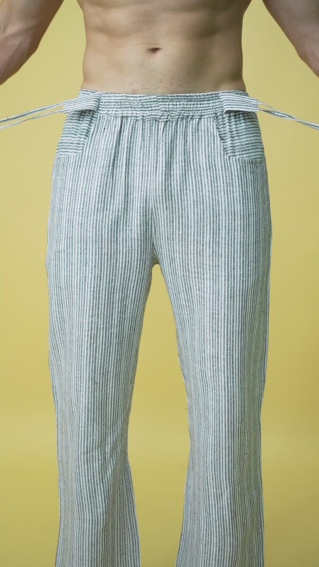 Men Grey Stripe Pajama