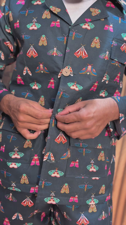 dark green royal butterfly pajama for men