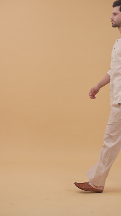 Men's Cream line touch cotton Pajama