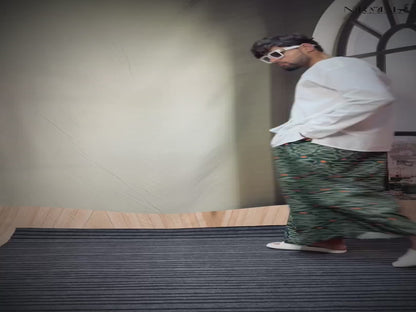 Men Green Swirl Pattern Pajamalungi