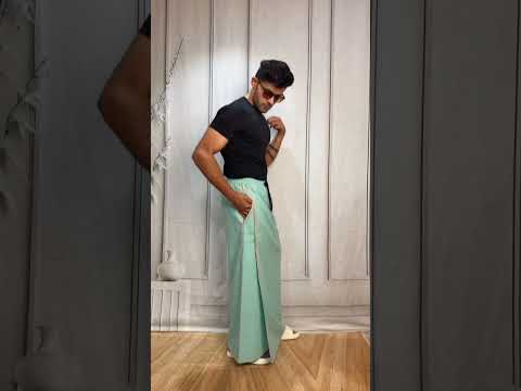 Men Seagreen Color With Light Grey Stripe Pajmalungi