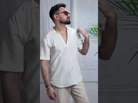Men Ivory Colour Marina Chiffon Kurta Shirt