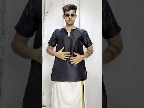 Men White Color With Golden Zari & Black Stripe Pajamalungi