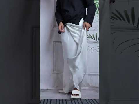 Men White Colour Pajamalungi With  Stripe Design Panel