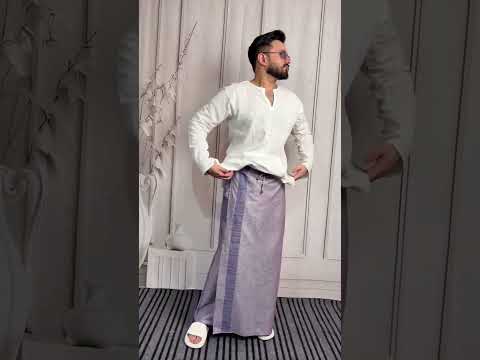 Men Voilet Color Pajamalungi With PinStripe Panel