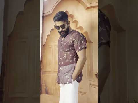 Men Coffee Brown Colour Viscose Organza Foil Print Kurta