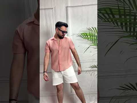 Men Light Pink Colour Chiffon Buttoned Shirt