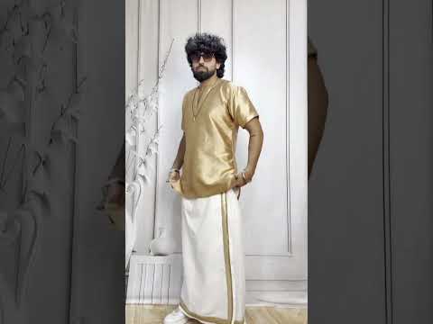 Men Golden Colour Mulberry Silk Kurta.