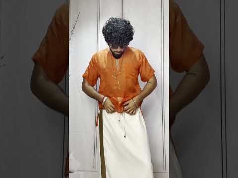 Men Orange Colour Viscose Organza Foil Print Kurta