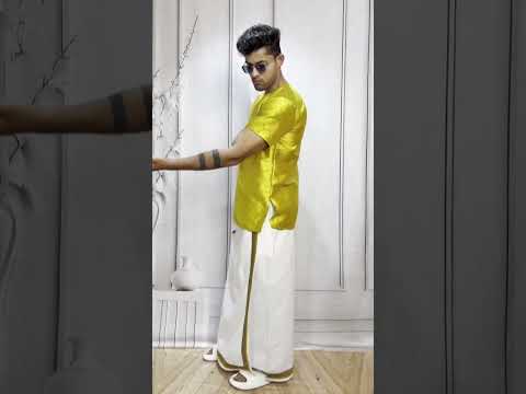Men Mustard Yellow  Colour Mulberry Silk Kurta.