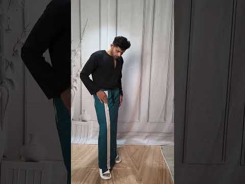Men Teal Blue Color With White Contrast Stripe Pajamalungi