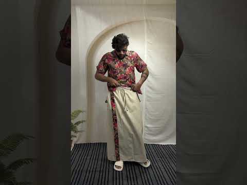 Men Beige Color With Signature Stripe Pajamalungi